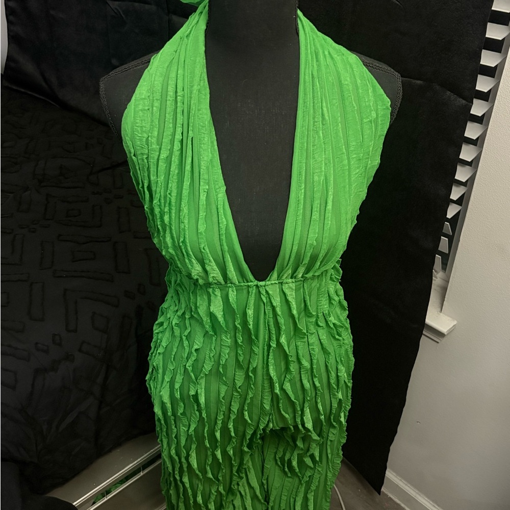Green Halter Neck Dress